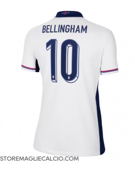 Inghilterra Jude Bellingham #10 Maglia Gara Casa Repliche Europei 2024 Donna